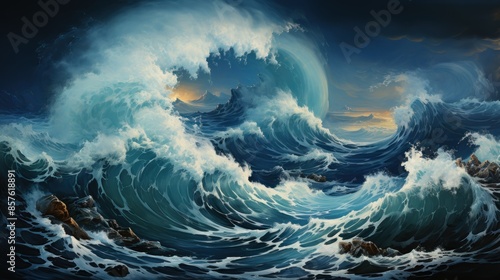 Turbulent Ocean Waves, A Dramatic Seascape