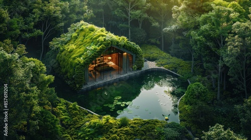 Modern Eco-Friendly House in a Lush Forest