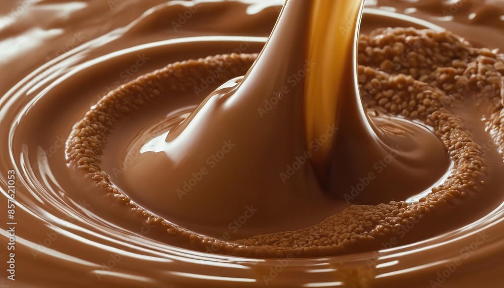 Chocolate bonbon dropping into liquid chocolate Chocolate bonbon dropping into liquid chocolate