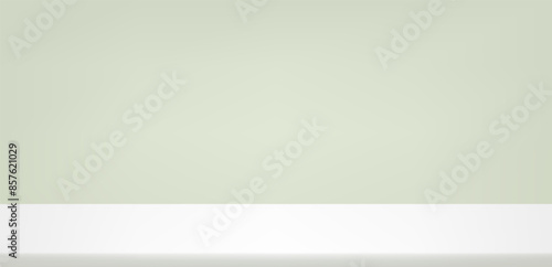 Wallpaper Mural Pastel green and white Studio background. Green and white Background Empty Room Studio with table. Space for selling products on the website. Abstract green showroom. Vector illustration. Torontodigital.ca