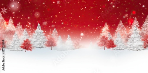 background for christmas invitation with snowflakes on a red background