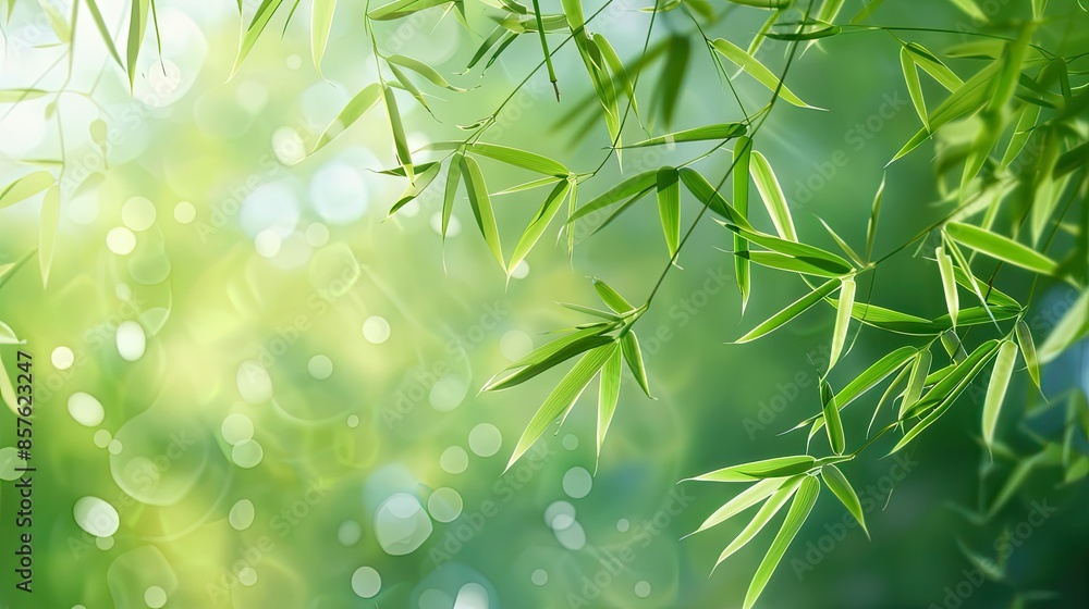 Zen-like bamboo leaves pattern for tranquility Zen-like bamboo leaves pattern for tranquility