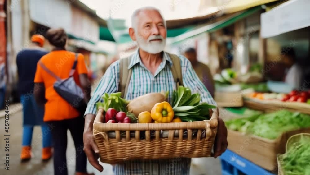 person in traditional market holding basket full of fruit and vegetables person in traditional market holding basket full of fruit and vegetables