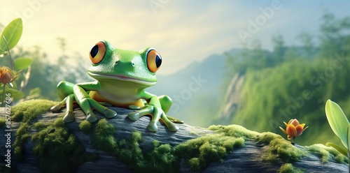 frog background wallpapers for the desktop a colorful array of flowers, including orange, yellow, and orange - and - yellow blooms, a green tree, and a black eye, arranged in photo