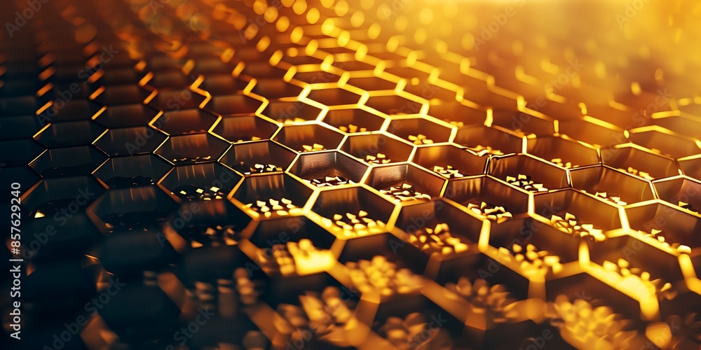Fototapeta premium Abstract Honeycomb Patterns Background A textured abstract background with honeycomb patterns in warm colors, emphasizing a natural and geometric feel.