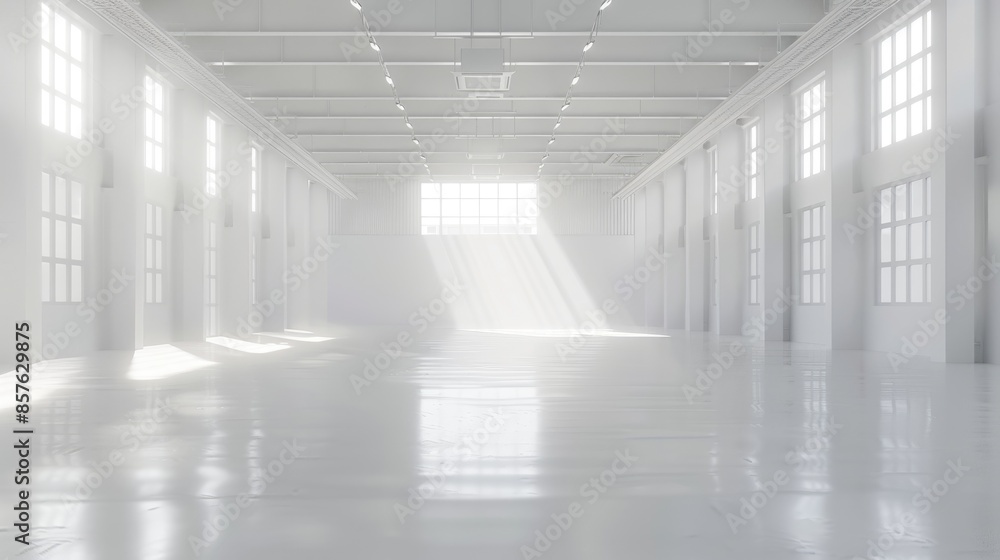 Empty modern clean white warehouse Empty modern clean white warehouse