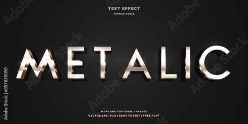 Metallic 3d Text Effect style.
