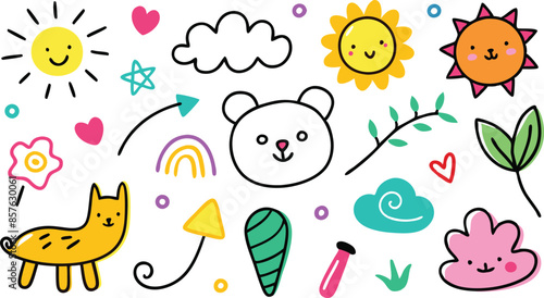 Drawing of a bear and the sun