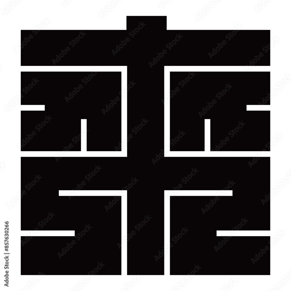 Fototapeta premium 家紋です。角字という種類です。來の形です。