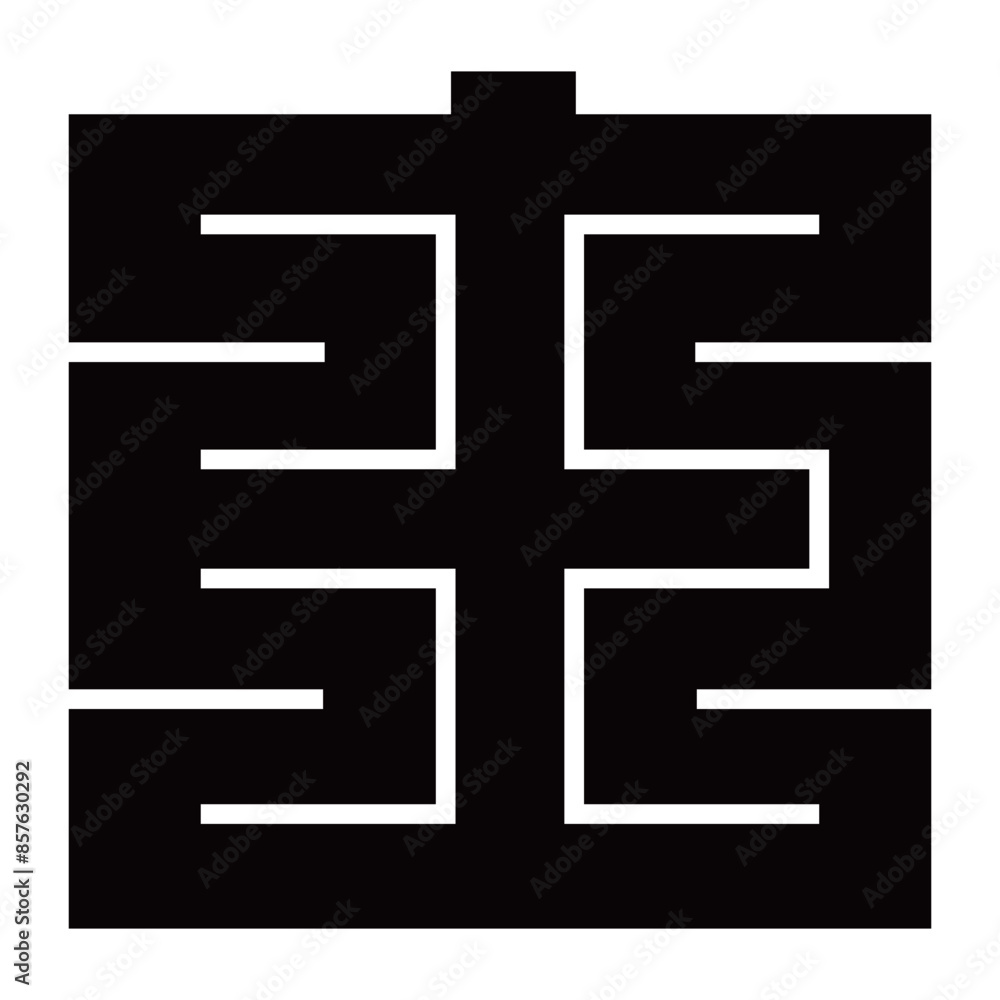 Obraz premium 家紋です。角字という種類です。由の形です。