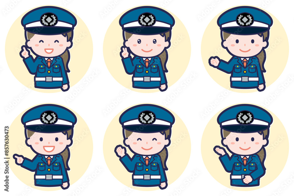 女性警備員のポーズセット_03 女性警備員のポーズセット_03