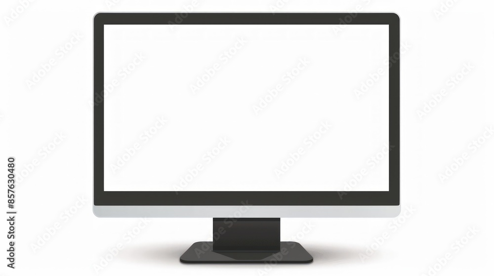 A computer monitor with a black frame and a white background. Generate AI image A computer monitor with a black frame and a white background. Generate AI image