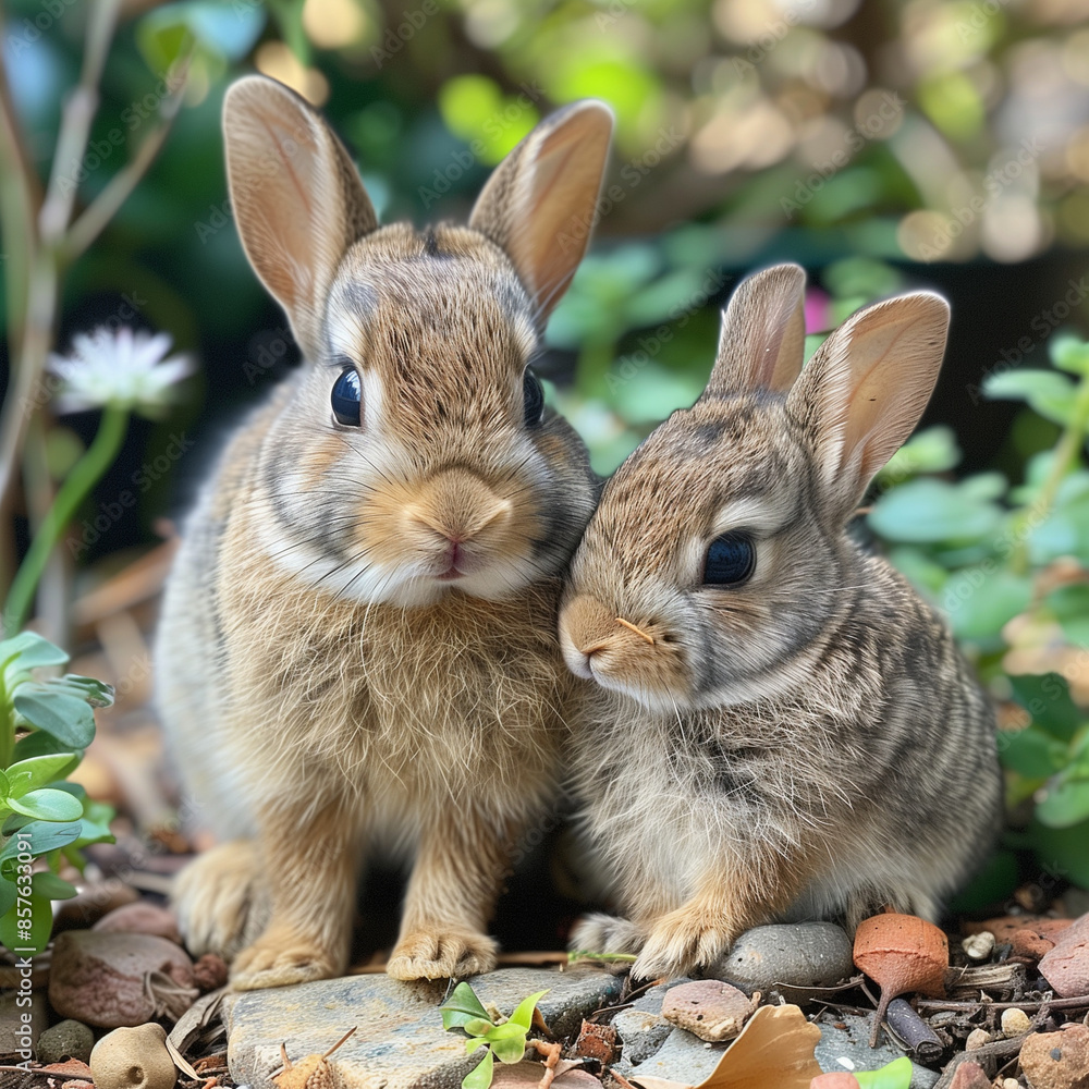 cute_baby_rabbit_with_mom cute_baby_rabbit_with_mom