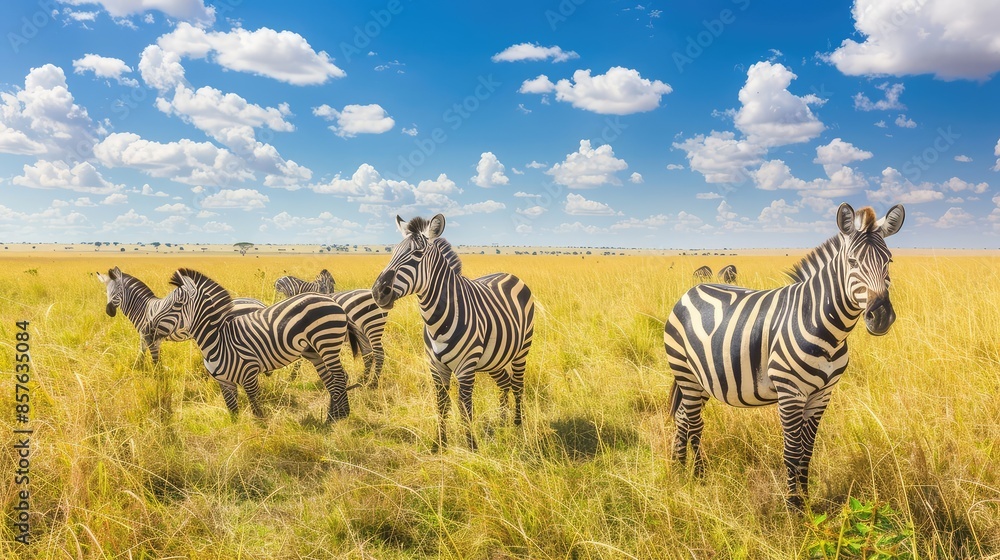 Obraz premium Zebras in Serengeti National Park, Tanzania, Africa
