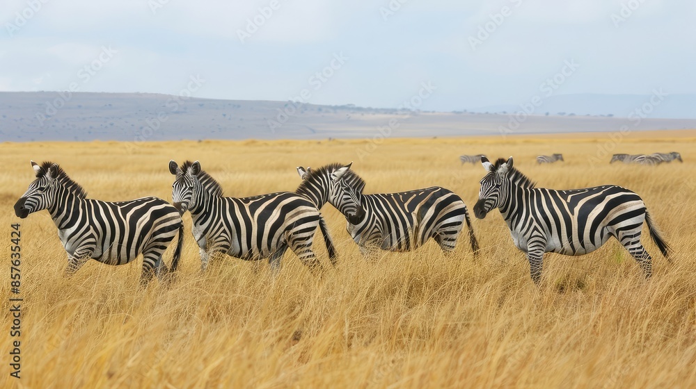 Fototapeta premium Plains zebra in Serengeti National Park, Tanzania