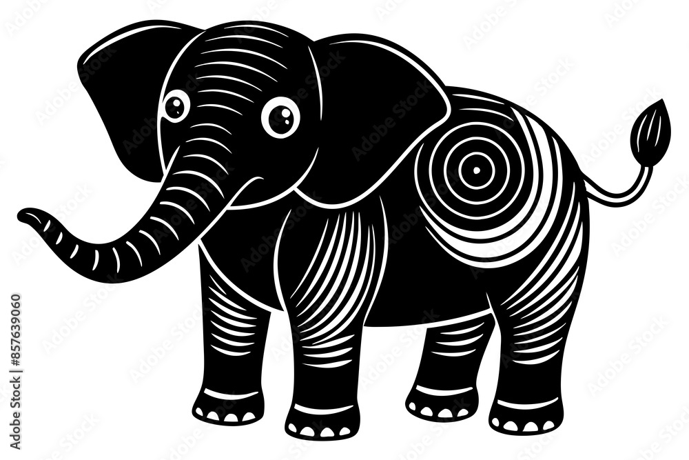 Fototapeta premium Elephant Silhouette vector illustration 