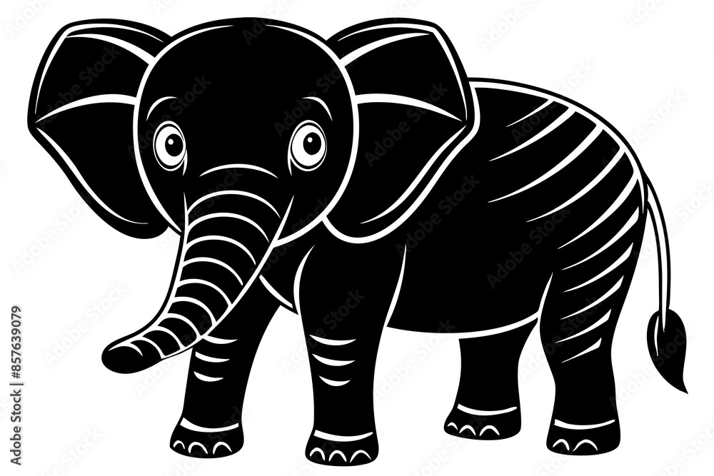 Fototapeta premium Elephant Silhouette vector illustration 