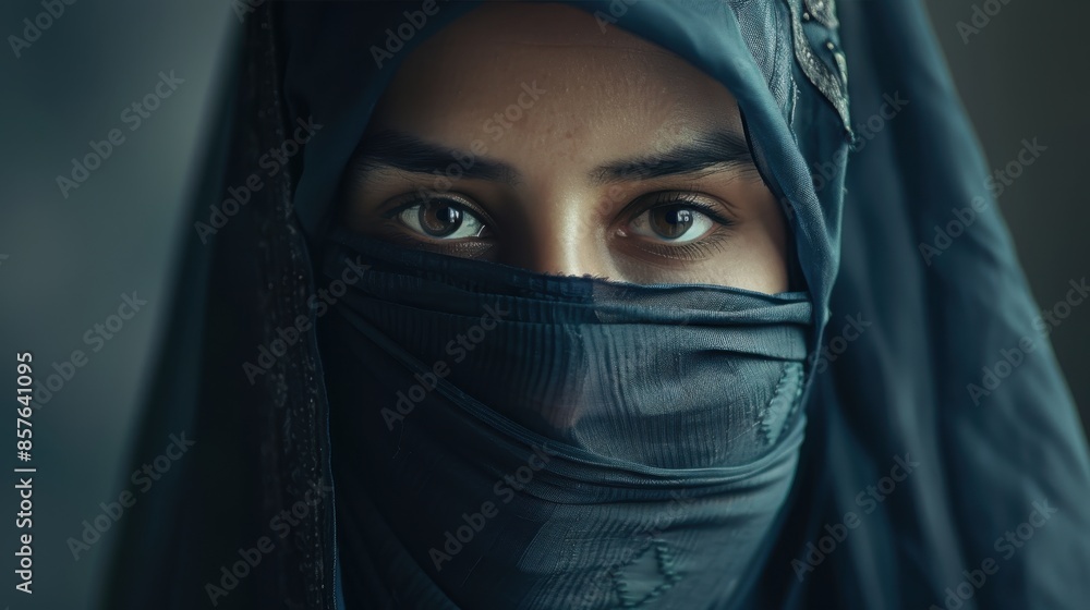 Portrait of a woman wearing a niqab