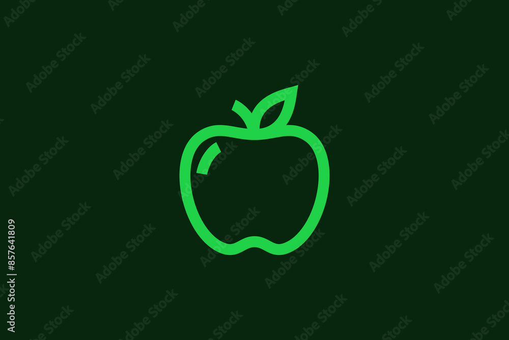 Vector apple illustration in flat design style, geometric fruit icon. Vector apple illustration in flat design style, geometric fruit icon.