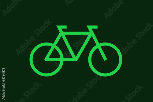 Geometric bicycle illustration in flat style design. Vector illustration