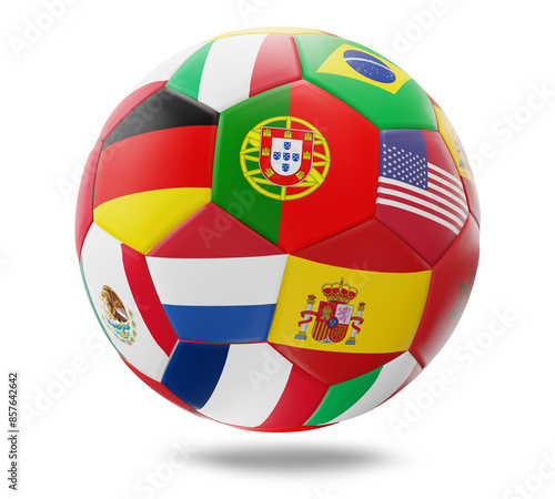 various flags at soccer bal...