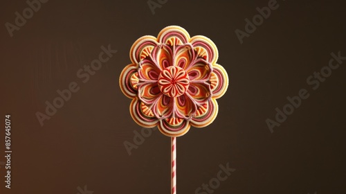 lollipop with an intricate design, such as a flower or animal shape photo