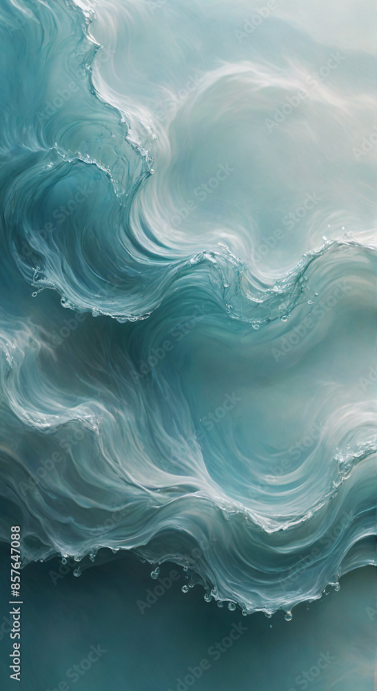 Fototapeta premium Futuristic Iridescent Liquid Background Vibrant Abstract Waves for Posters
