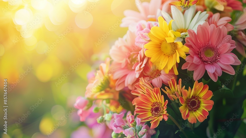 spring flowers with garden background spring flowers with garden background