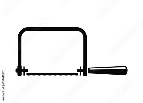 Coping saw. Simple illustration in black and white.