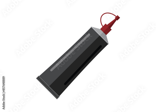 Glue in tube packaging. Simple flat illustration.
