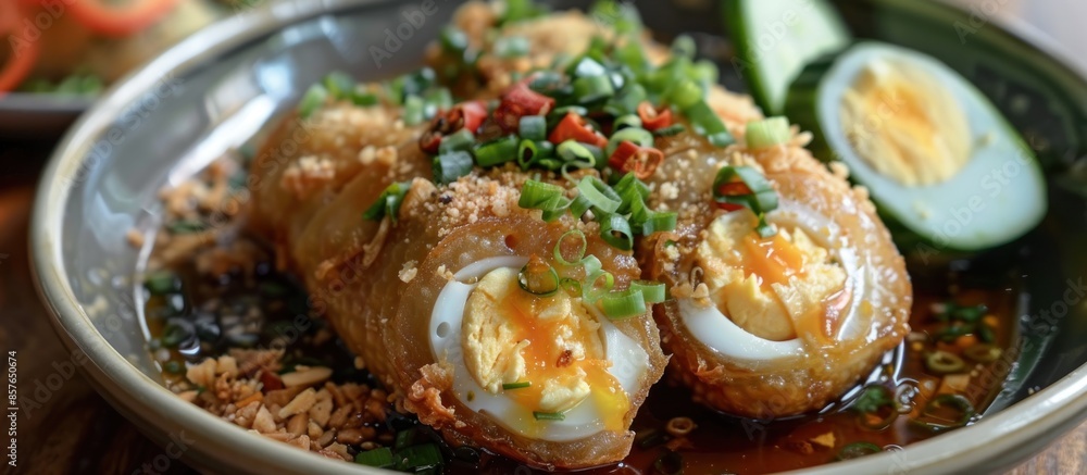 Pempek Palembang is a traditional food from South Sumatra, Indonesia. This fish-based food is very popular Pempek Palembang is a traditional food from South Sumatra, Indonesia. This fish-based food is very popular