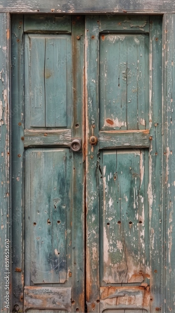 Serene Entrance. Textured door in high detail against plain background concept Serene Entrance. Textured door in high detail against plain background concept