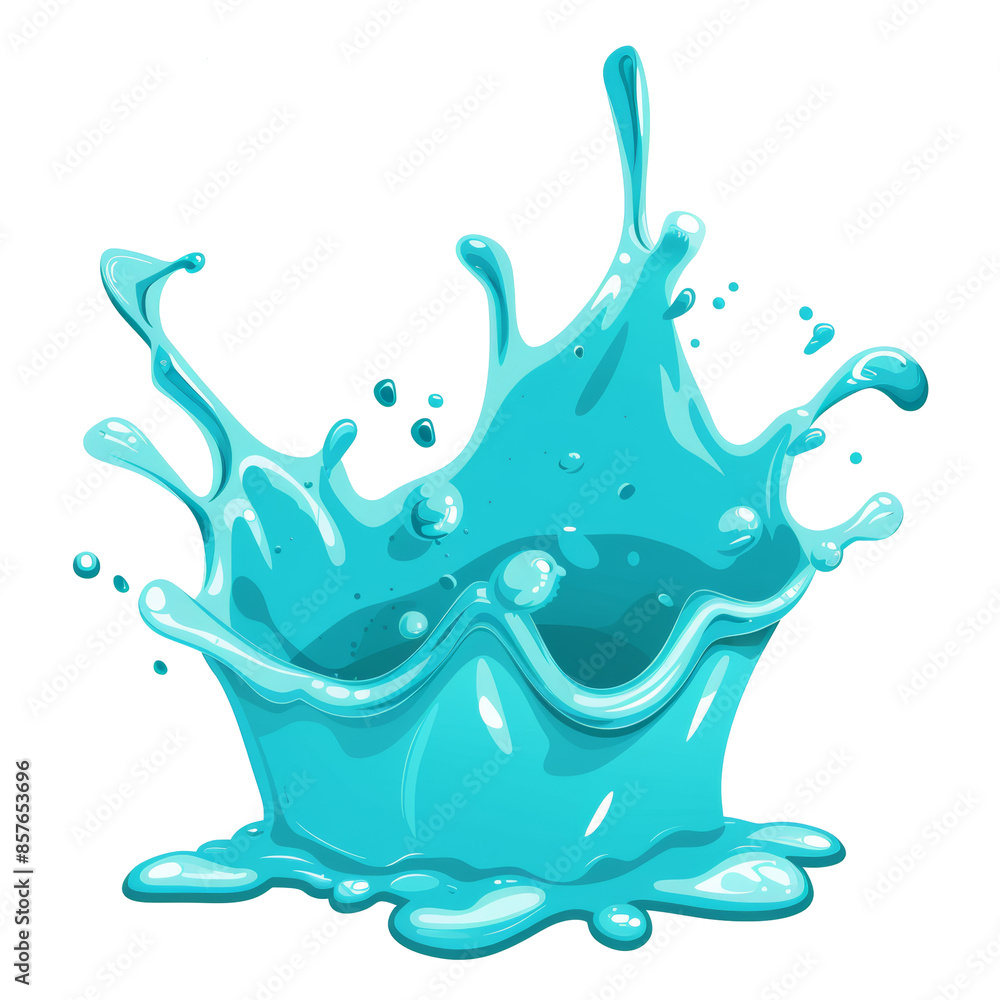Flat Design of Mud Splash Cartoon Style with Exaggerated Droplets Flat Design of Mud Splash Cartoon Style with Exaggerated Droplets