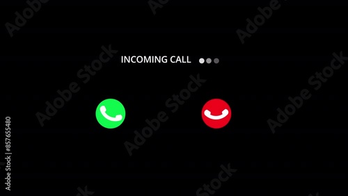 Incoming call ring icon background black Screen Animation of phone call icon, Incoming call ring icon background. Phone ring sign Animation of phone call icon.