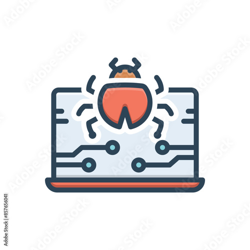 Color illustration icon for malware