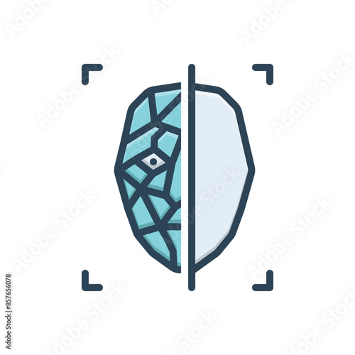 Color illustration icon for security scan