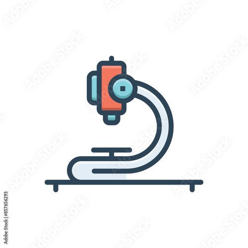 Color illustration icon for microscope