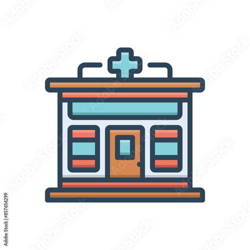 Color illustration icon for pharmacy