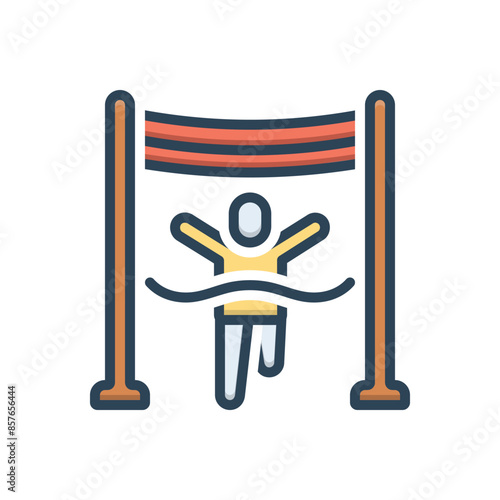 Color illustration icon for finish line