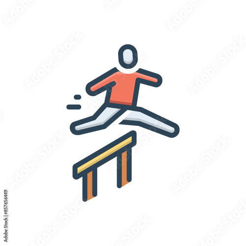 Color illustration icon for hurdle
