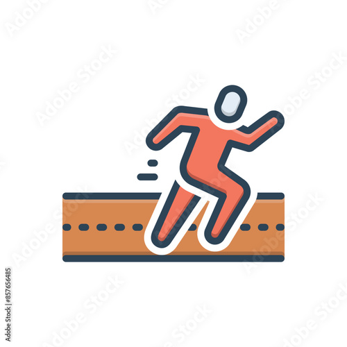 Color illustration icon for runner