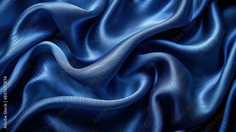 Rich, velvety blue fabric with a soft, luxurious texture draped elegantly. Rich, velvety blue fabric with a soft, luxurious texture draped elegantly.