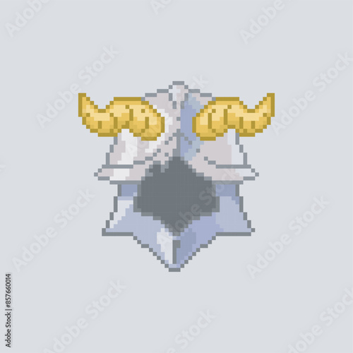 Helmet with horns, pixel art object