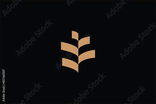 letter F buildings icon logo, letter FF corporate business logo, letter FF finance business logo, logomark, letter F  fork logo, field logo, wreath logo, grain logo, harvest logo design vector design 