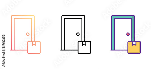 Contactless Delivery icon design with white background stock illustration