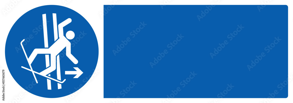 ISO mandatory safety signs_immediately leave the tow-track in the event of falling your custom message here landscape size 1/2 a4,a3,a2,a1 ISO mandatory safety signs_immediately leave the tow-track in the event of falling your custom message here landscape size 1/2 a4,a3,a2,a1