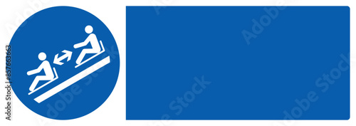 ISO mandatory safety signs_keep distance between toboggans your custom message here landscape size 1/2 a4,a3,a2,a1