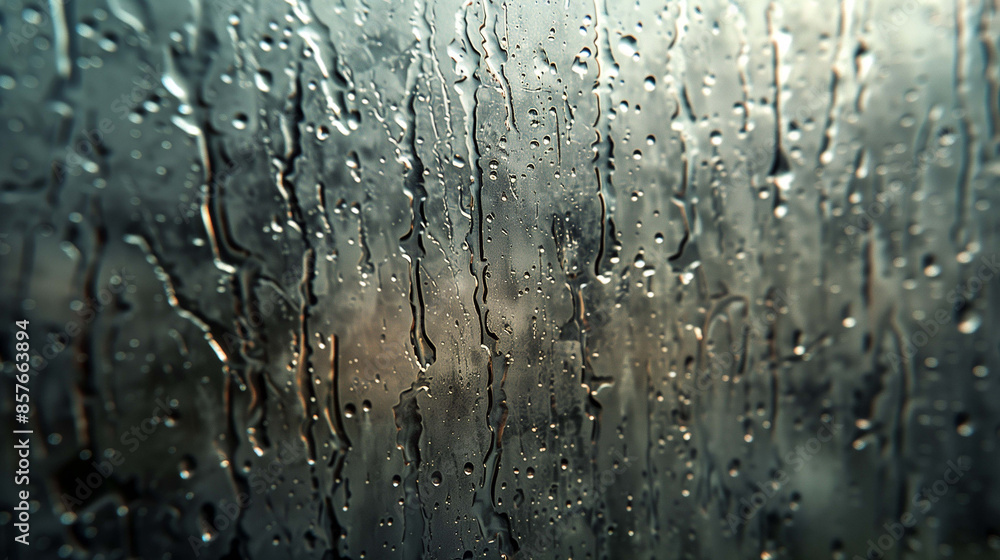 Trails of water weave intricate designs across the window's surface Trails of water weave intricate designs across the window's surface