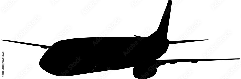 airplane silhouette on a white background vector