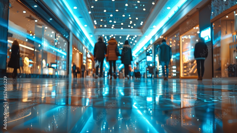 A bustling indoor mall at night, illuminated by neon lights, with shoppers walking around. The vibrant setting reflects the lively nightlife and energetic atmosphere within. A bustling indoor mall at night, illuminated by neon lights, with shoppers walking around. The vibrant setting reflects the lively nightlife and energetic atmosphere within.
